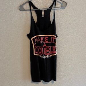 Make it a double Black Graphic Tank Top